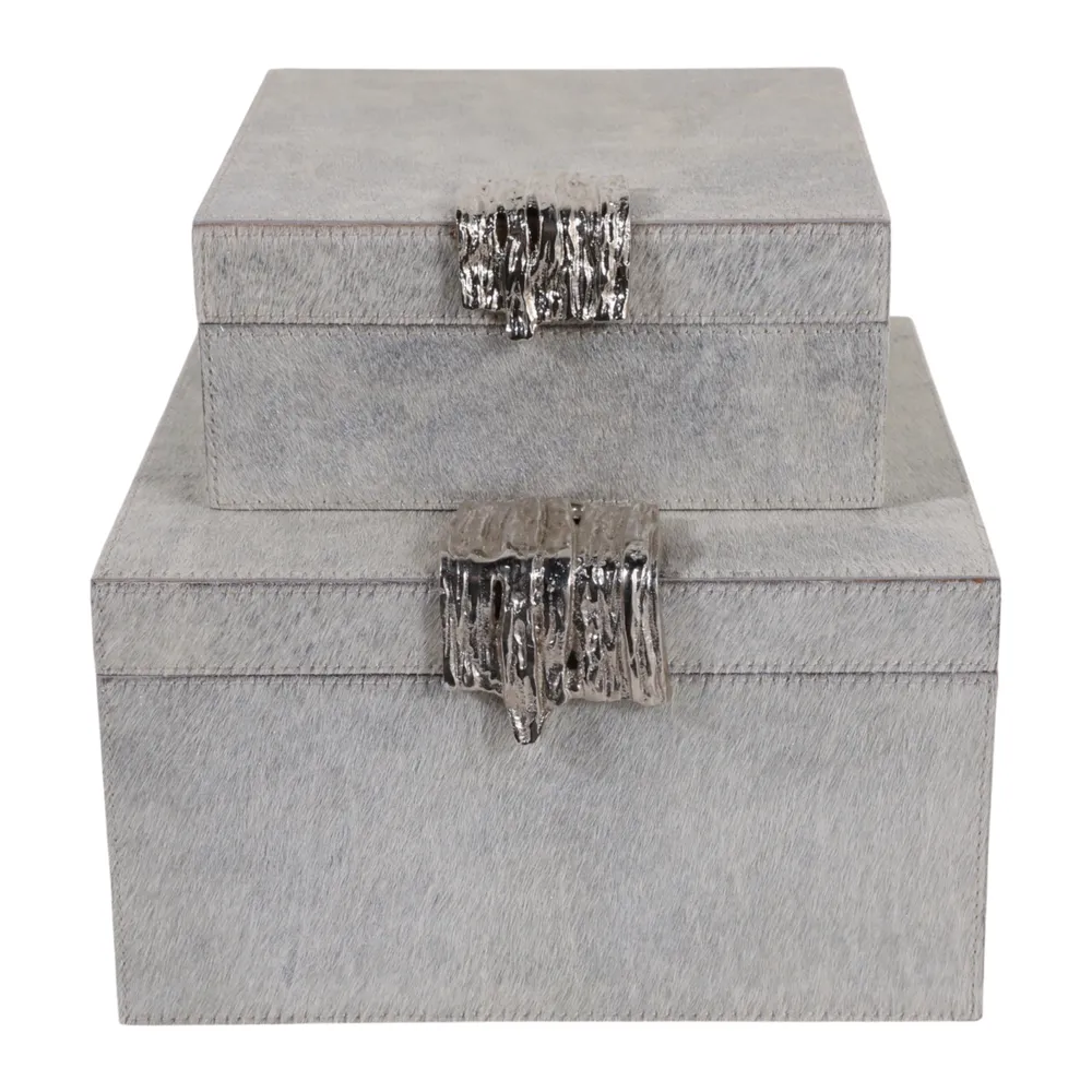 CANNONMOOR SET OF 2 SILVER BOXES 5 (IN)