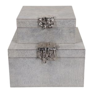 CANNONMOOR SET OF 2 SILVER BOXES 5 (IN) 1
