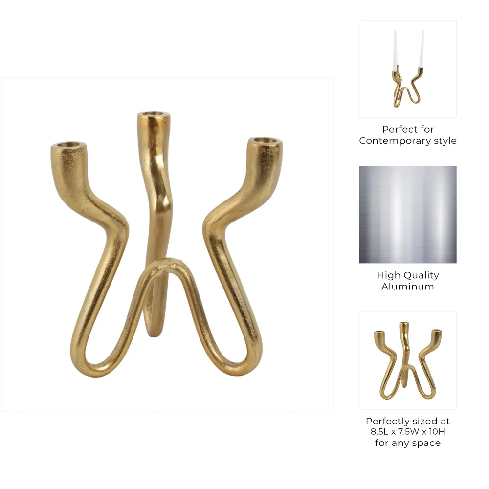 TODDBURN GOLD CANDLE HOLDER 10 (IN)