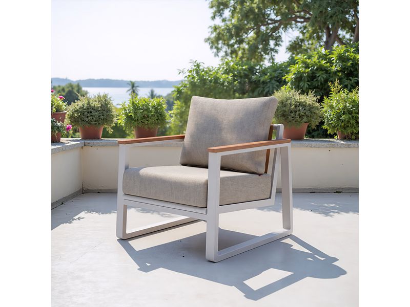 Welt Armchair Taupe & White 2