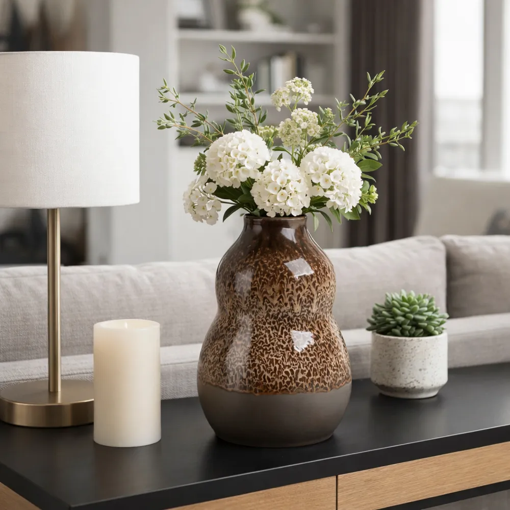 HARLEMHAVEN BROWN VASE 12 (IN)