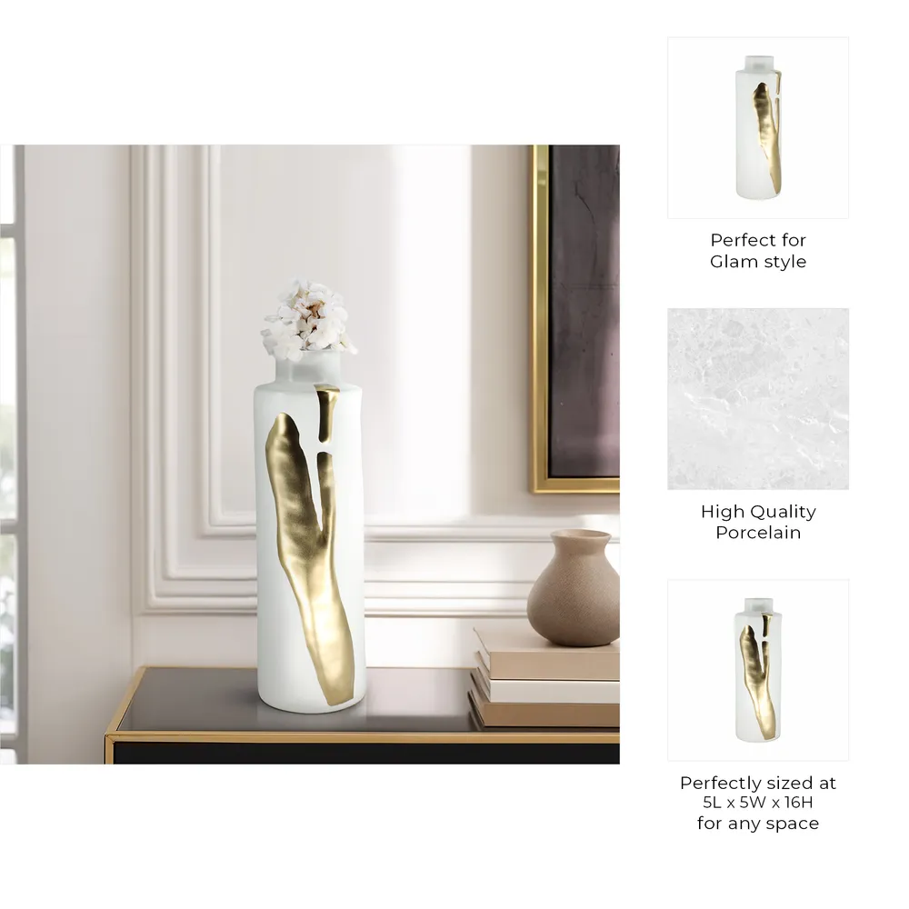 JUNEROSE WHITE VASE 16 (IN)