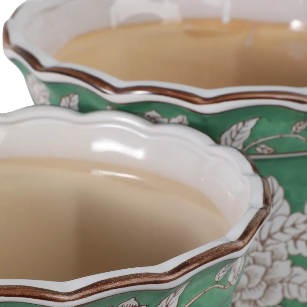 AIDENRIDGE SET OF 2 GREEN PLANTER 10 (IN)