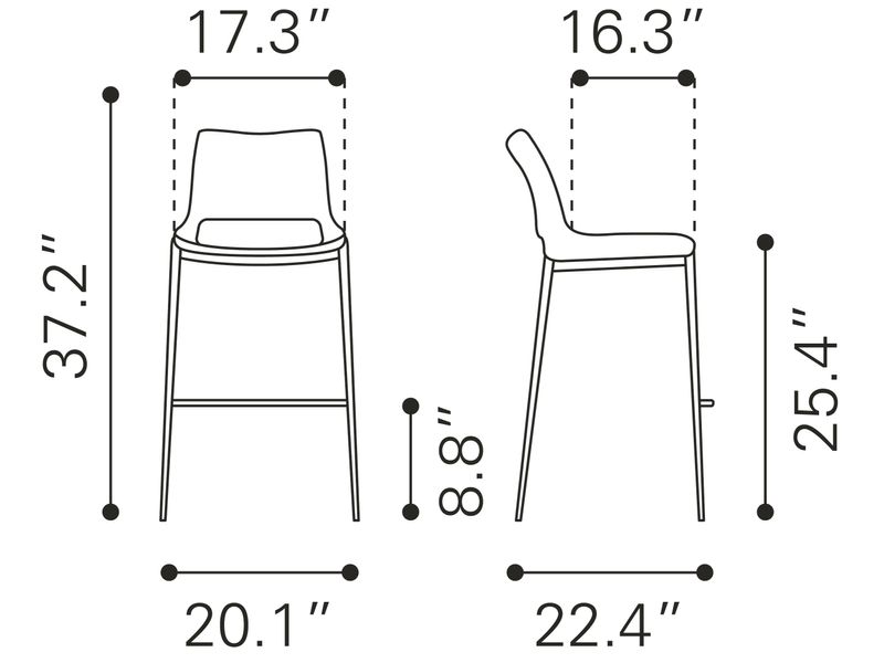 Ace Counter Stool Dark Gray & Walnut 9