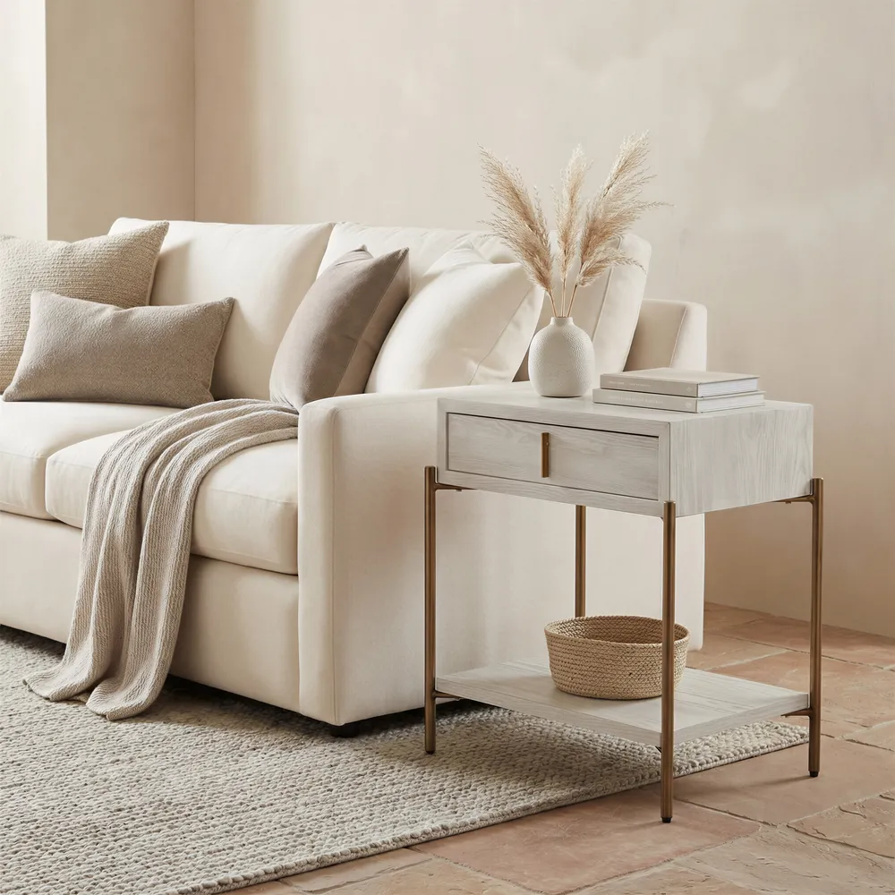 Yoru Side Table Oak White