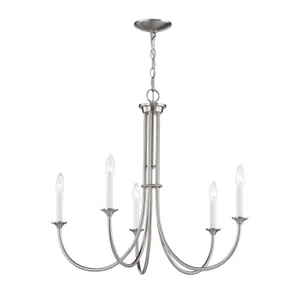 Meadowview 28'' Wide 5-Light Chandelier - Brushed Nickel 1