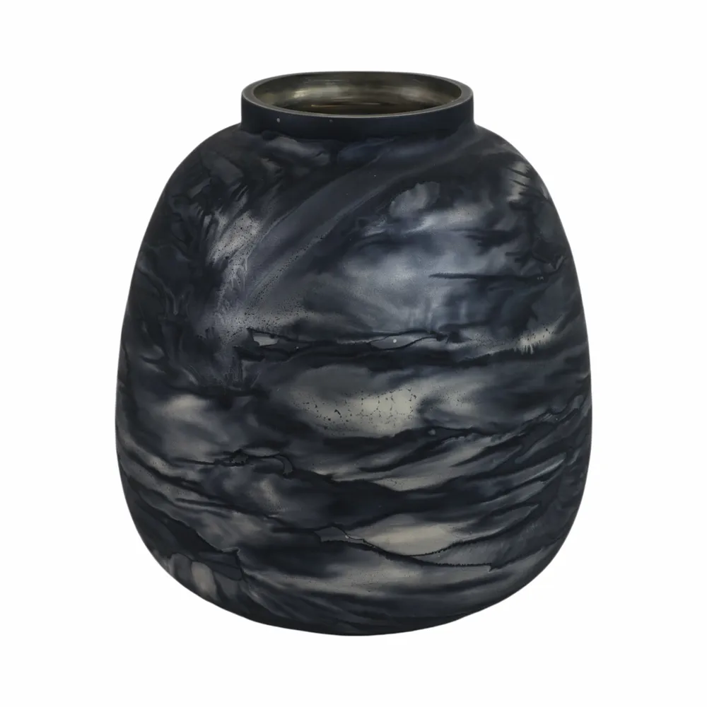 CLYDEBURN BLUE GLASS VASE 13 (IN)