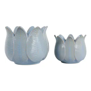 BRADYRIDGE SET OF 2 BLUE PLANTER 7 (IN) 4