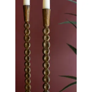 Set of 3 Antique Brass Taper Candle Holders 2