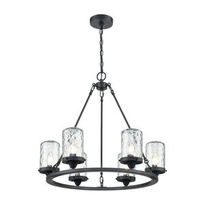 Torch 26'' Wide 6-Light Outdoor Pendant - Charcoal Black 1