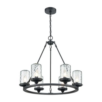 Torch 26″ Wide 6-Light Outdoor Pendant - Charcoal Black