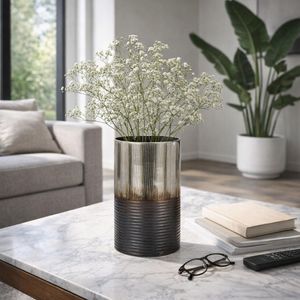 ARLOROSE SILVER GLASS VASE 9 (IN) 11