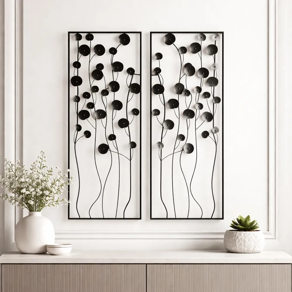 NEWTONCROSS SET OF 2 BLACK METAL WALL 36 (IN)