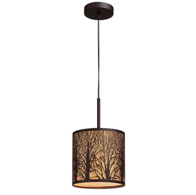 Woodland Sunrise 8″ Wide 1-Light Mini Pendant - Aged Bronze