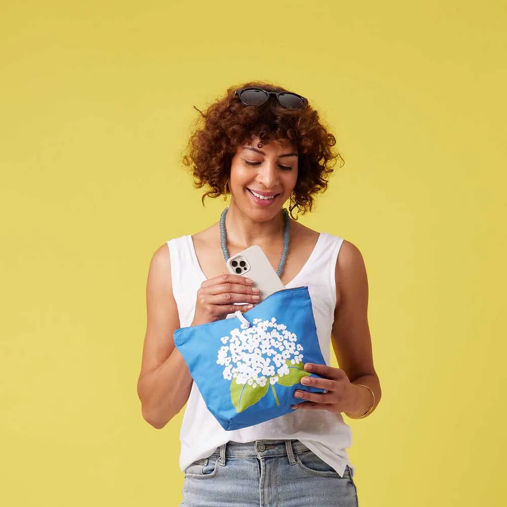Hydrangea Sola Large Essential Canvas Pouch