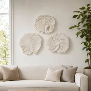 HELTONRUN SET OF 3 WHITE WALL SCULPTURES 20 (IN) 13