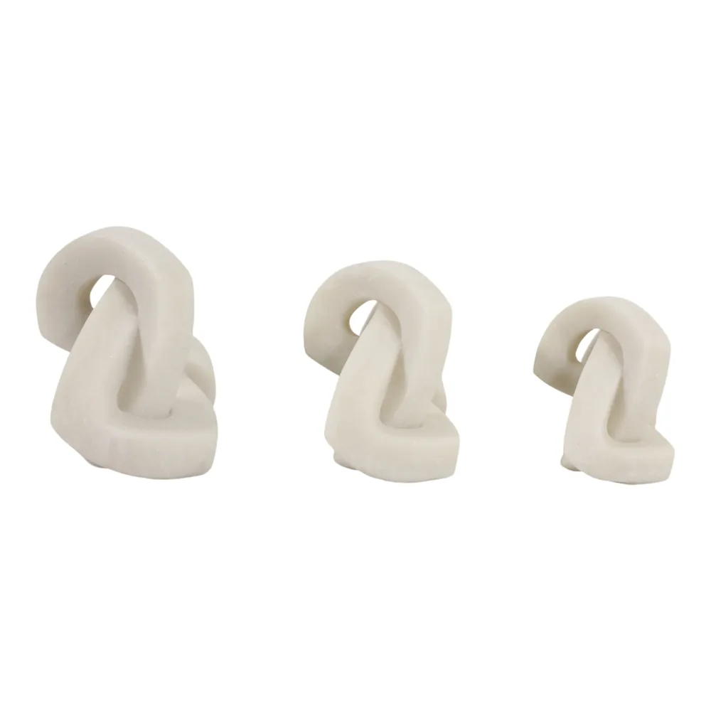 PEYTONHAM SET OF 3 WHITE DECOR 6 (IN)