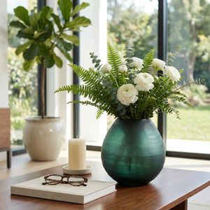 VERAROSE BLUE GLASS VASE 8 (IN) 12