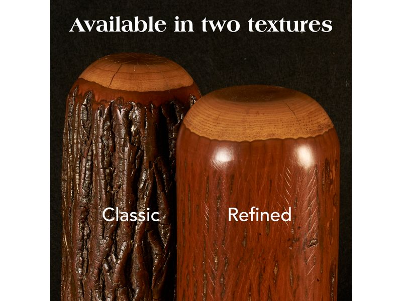 Hickory Log Open Vanity with Shelf - Slab Style Top - Cognac - Liquid Glass 4