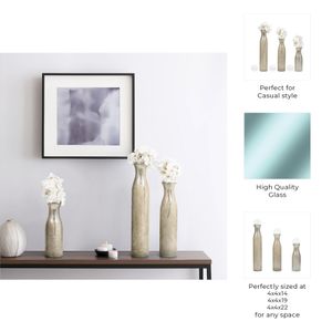 BRYNHAVEN SET OF 3 GRAY GLASS VASES 22 (IN) 11