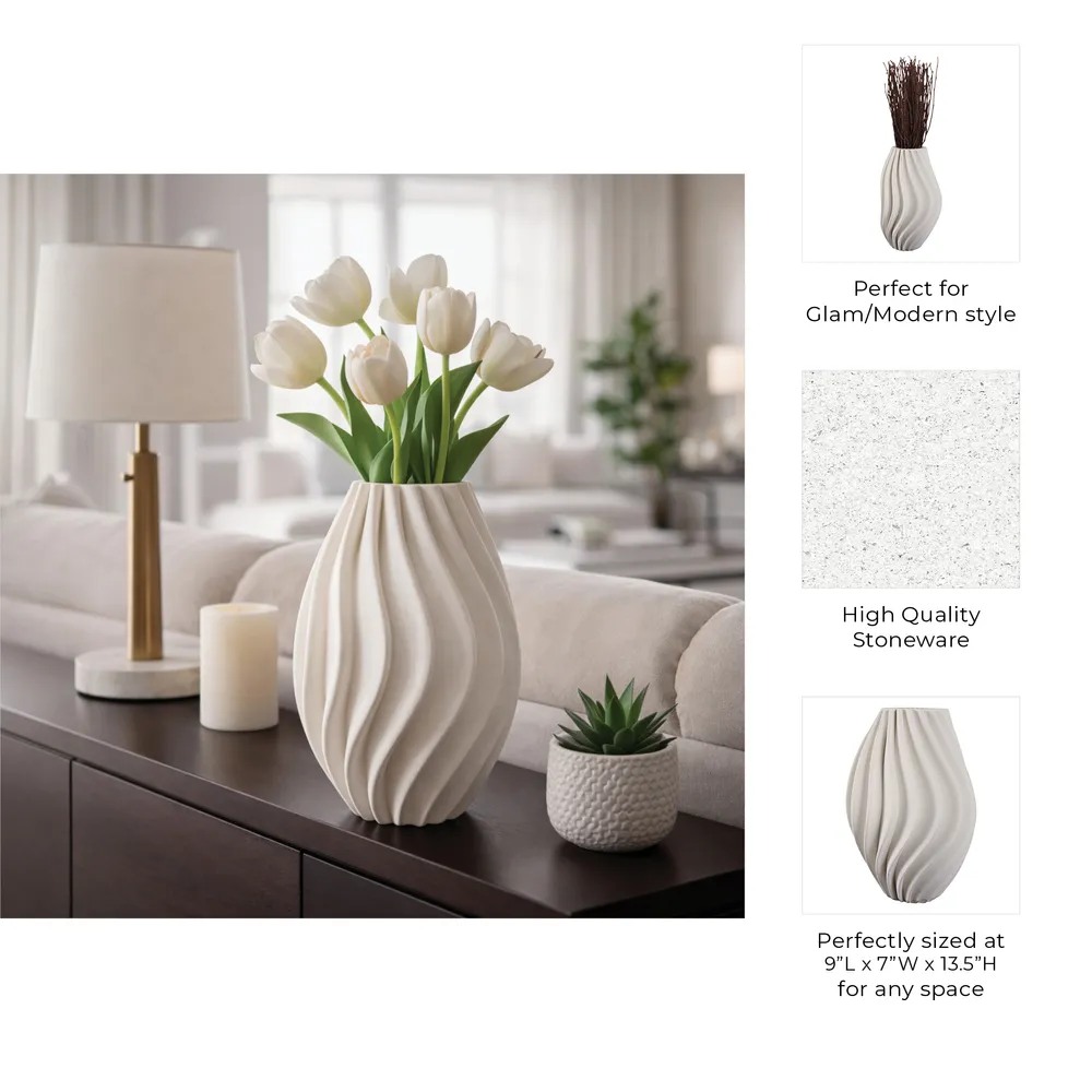 KEATONRUN IVORY VASE 14 (IN)