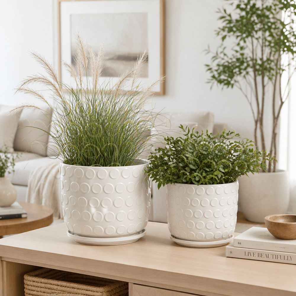 FIONAOAK SET OF 2 IVORY PLANTER 10 (IN)