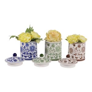 ADLERLEY SET OF 3 WHITE JARS 6 (IN) 3