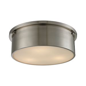 Simpson 14'' Wide 3-Light Flush Mount - Brushed Nickel 1
