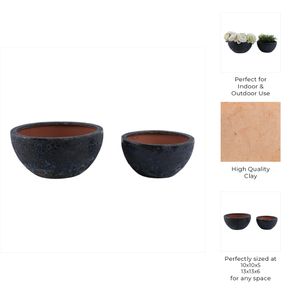 BYRONHAM SET OF 2 BLUE PLANTER 6 (IN) 10