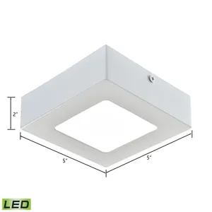 Warwick 5'' Wide Integrated LED Down Light - Square Matte White 2