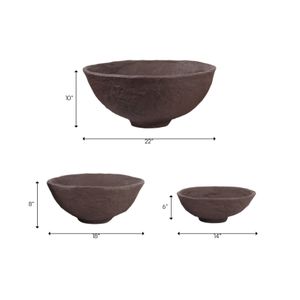 BECKLEY SET OF 3 BROWN BOWLS 10 (IN) 10
