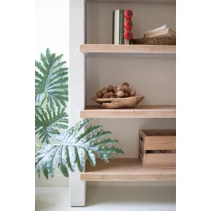 Textured Arched Shelving Unit with Four Wooden Shelves 3