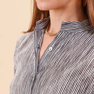 Suri Black Cotton Button Down Beach Tunic 7
