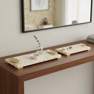 HARSTONGROVE SET OF 2 WHITE TRAY 3 (IN) 13