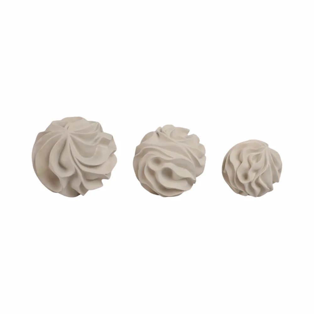 MILLERWELL SET OF 3 WHITE ORBS 6 (IN)