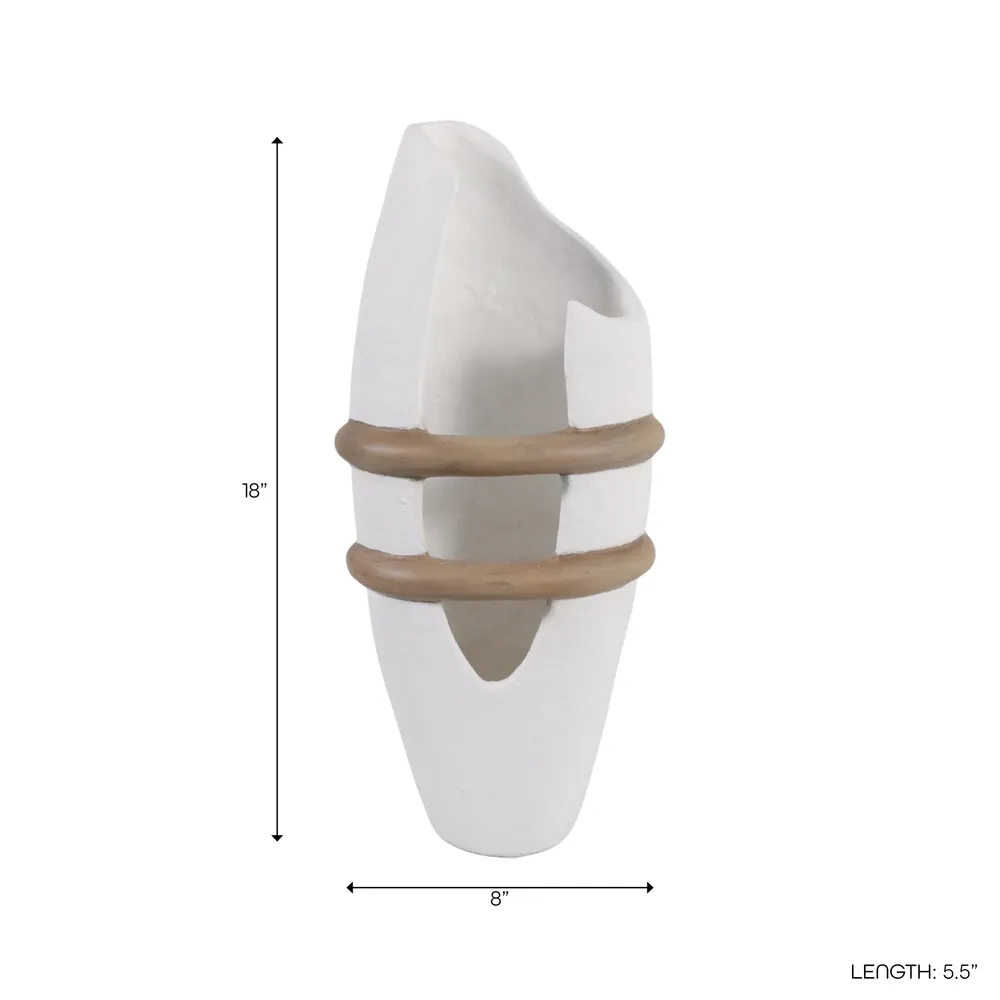 LUKETON WHITE VASE 18 (IN)