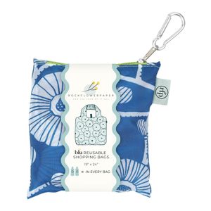 Camellia Blue blu Reusable Shopping Bag 5