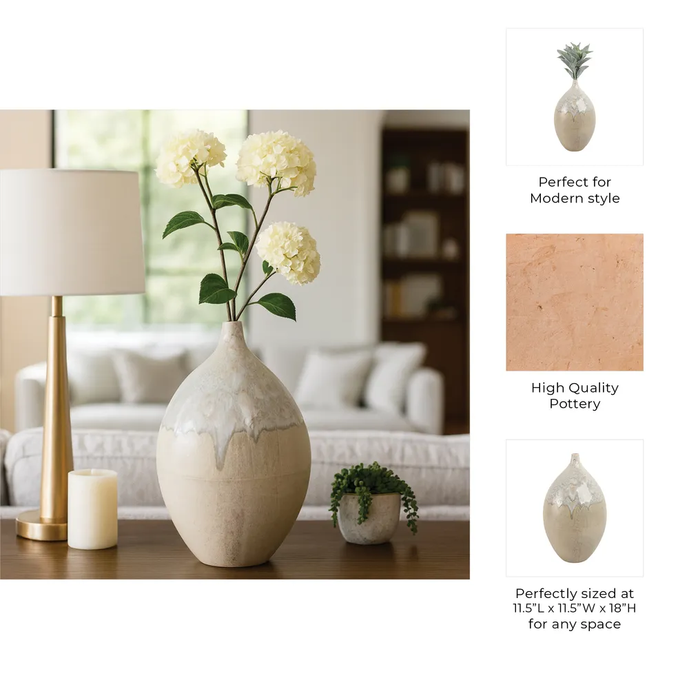EMMETOAK CREAM VASE 18 (IN)