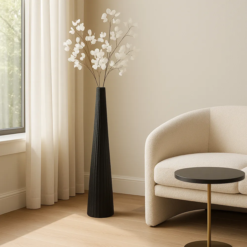 HAZENSTONE BLACK VASE 48 (IN)