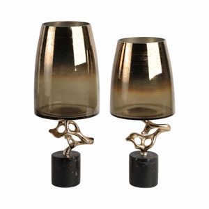 CARTERLAND GOLD GLASS VASE 17 (IN) 9
