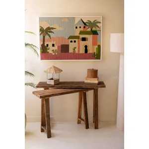 Set of 2 Recycled Wood Consoles 5