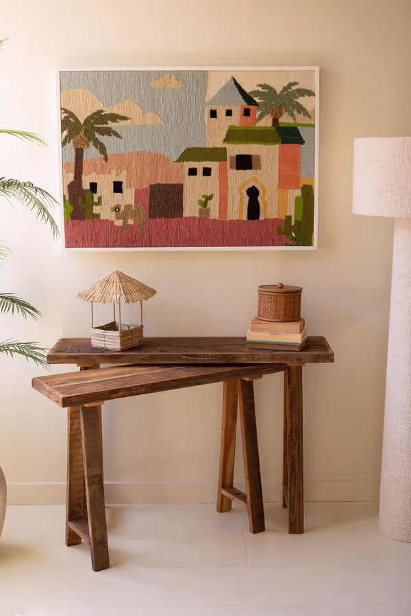 Set of 2 Recycled Wood Consoles