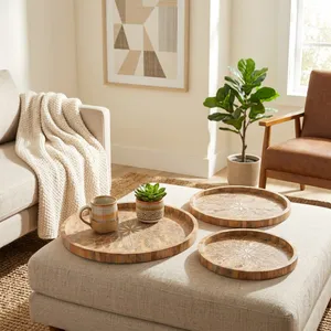 FENTONRUN SET OF 3 BROWN TRAY 2 (IN) 9
