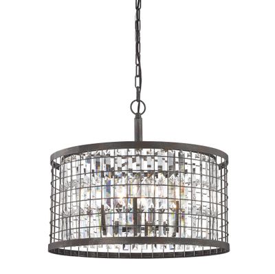 Nadina 22″ Wide 6-Light Chandelier - Silverdust Iron