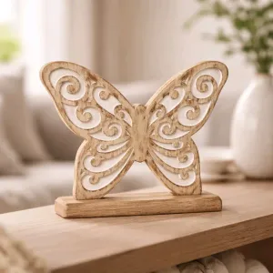 Wooden Butterfly on Base 9x10in 1