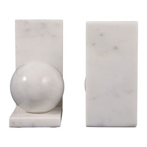 HELTONPORT SET OF 2 WHITE BOOKENDS 6 (IN) 6