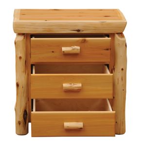 Cedar Log XL Three Drawer Nightstand - Vintage 4