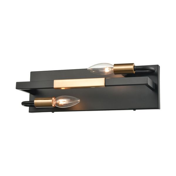 Heathrow 15'' Wide 2-Light Vanity Light - Matte Black