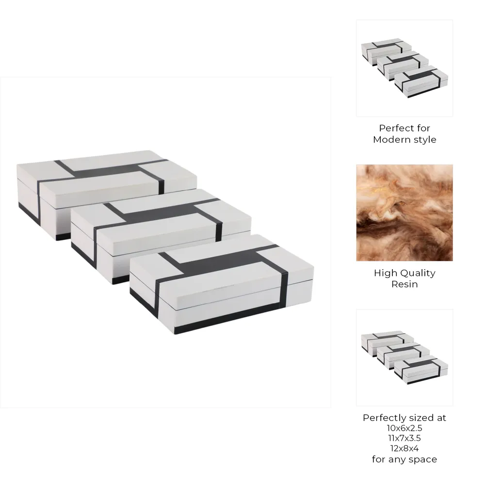 WALT SET OF 3 WHITE BOXES 4 (IN)