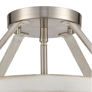 Brigantine 15'' Wide 2-Light Semi Flush Mount - Satin Nickel 3